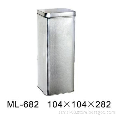 square tea tin box
